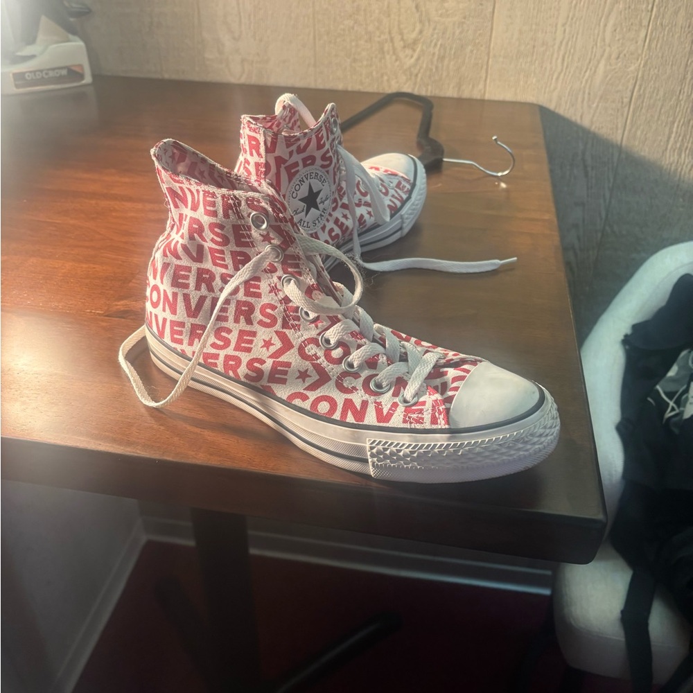 Converse Red and White High-Top Sneakers